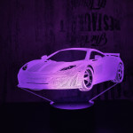 Sport autó  7 színű 3D led lámpa