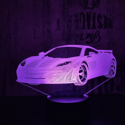 Sport autó  7 színű 3D led lámpa