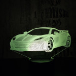 Sport autó  7 színű 3D led lámpa