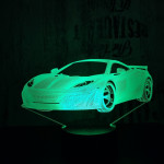Sport autó  7 színű 3D led lámpa
