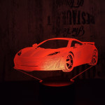 Sport autó  7 színű 3D led lámpa