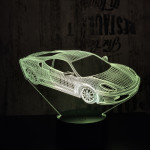 Sport Autó 3  7 színű 3D led lámpa