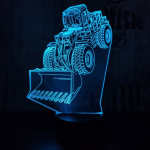 Buldózer 7 színű 3D led lámpa