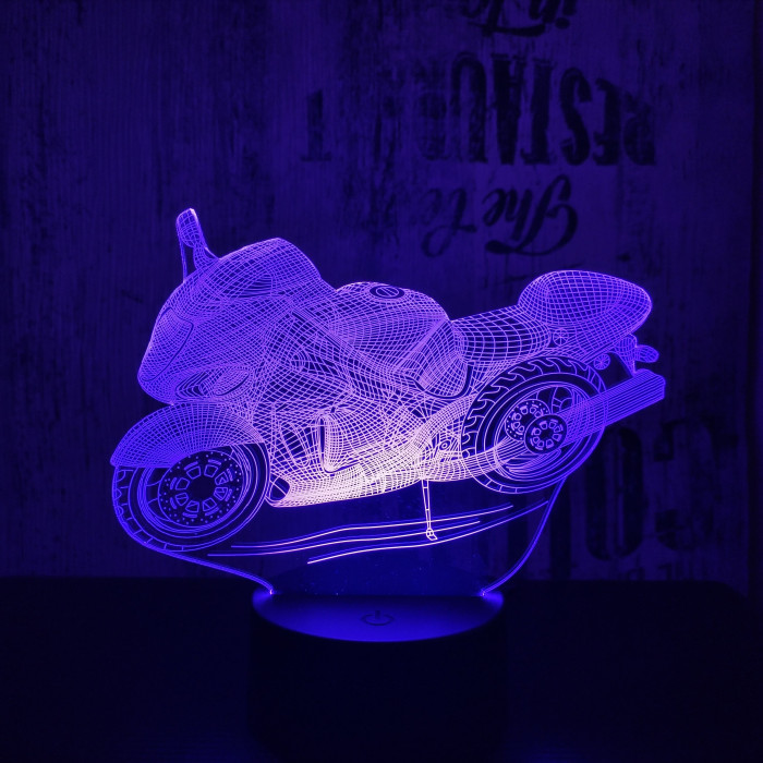Motorkerékpár  7 színű  3D led lámpa
