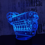 Autó motorblokk  7 színű 3D led lámpa