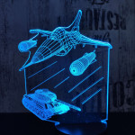 Harci repülő és tank 7 színű 3D led lámpa