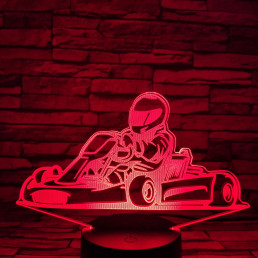 Gokart 7 színű 3D led lámpa