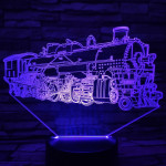 Mozdony 7 színű 3D led lámpa