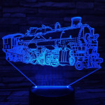 Mozdony 7 színű 3D led lámpa