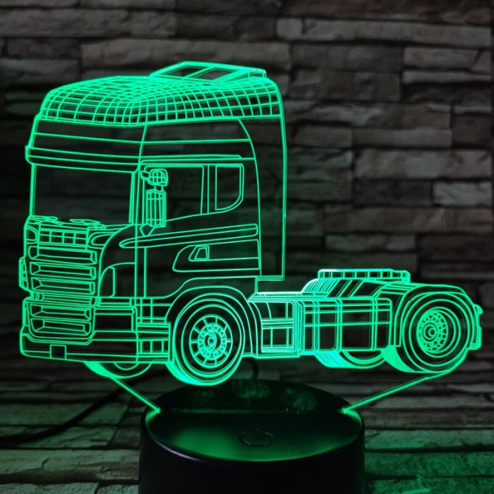 Kamion pótkocsi nélkül 7 színű 3D led lámpa
