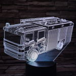 Tűzoltó autó 7 színű 3D led lámpa