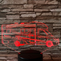 Lakóautó  7 színű 3D led lámpa
