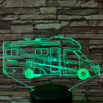 Lakóautó  7 színű 3D led lámpa