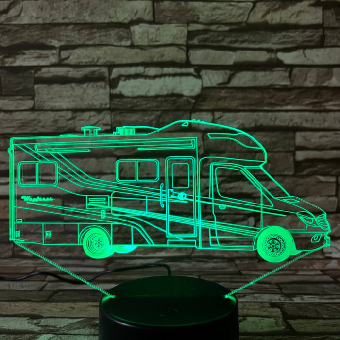 Lakóautó  7 színű 3D led lámpa
