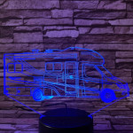 Lakóautó  7 színű 3D led lámpa