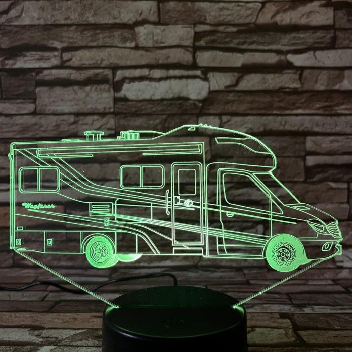 Lakóautó  7 színű 3D led lámpa