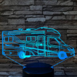 Lakóautó  7 színű 3D led lámpa