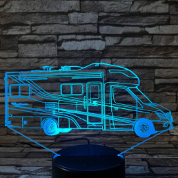 Lakóautó  7 színű 3D led lámpa