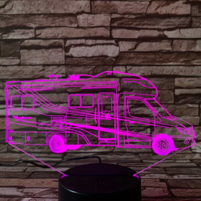 Lakóautó  7 színű 3D led lámpa