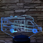 Lakóautó  7 színű 3D led lámpa