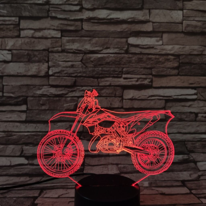 Cross motor 7 színű 3D led lámpa