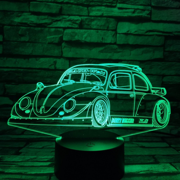 Bogár Sport autó  7 színű 3D led lámpa