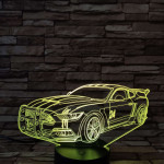 Verseny autó  7 színű 3D led lámpa