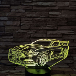 Verseny autó  7 színű 3D led lámpa