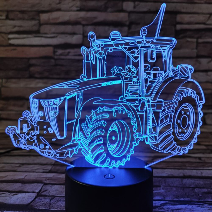 Traktor masszív  3D led lámpa