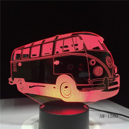 Retro Kisbusz 3D led lámpa