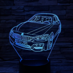 BMW autó  7 színű 3D led lámpa