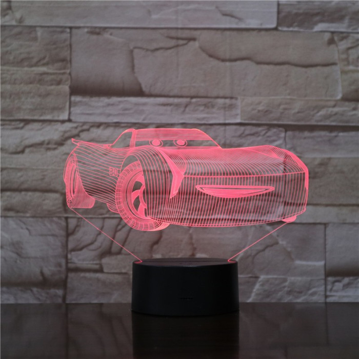 Gyerek autó 7 színű 3D led lámpa