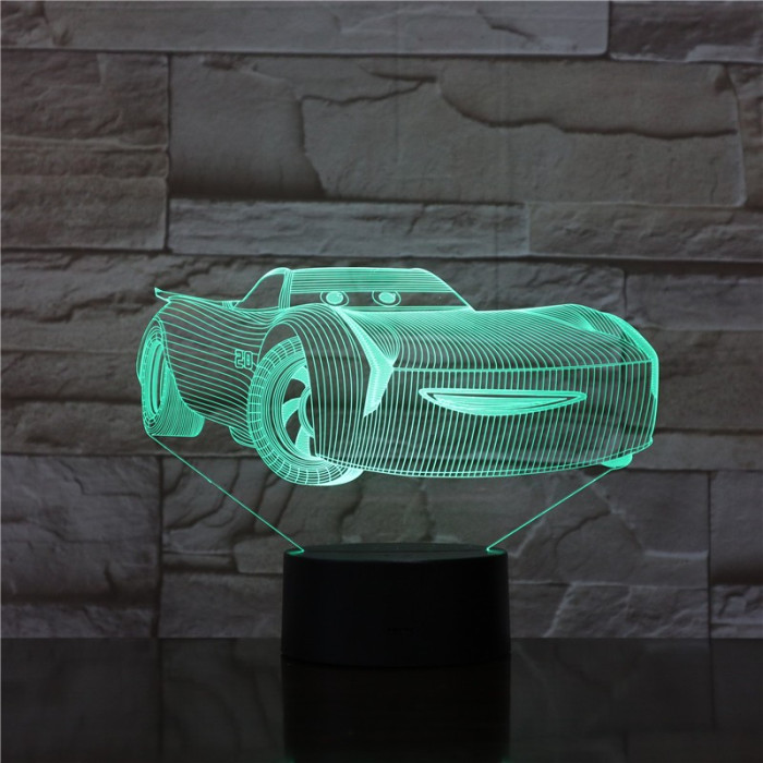 Gyerek autó 7 színű 3D led lámpa