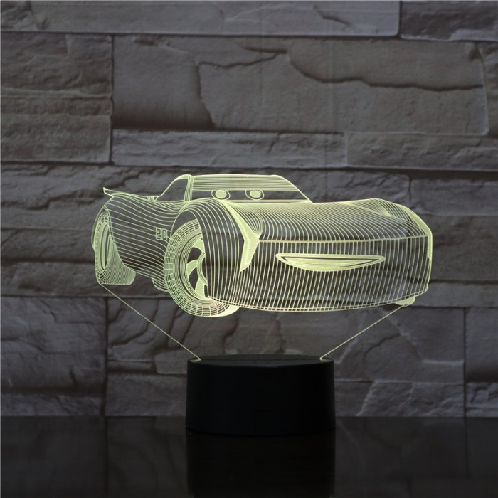 Gyerek autó 7 színű 3D led lámpa