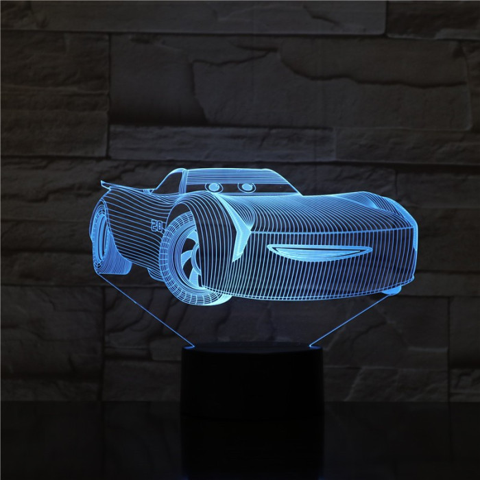 Gyerek autó 7 színű 3D led lámpa