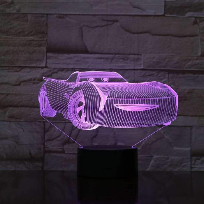 Gyerek autó 7 színű 3D led lámpa