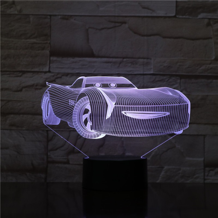 Gyerek autó 7 színű 3D led lámpa