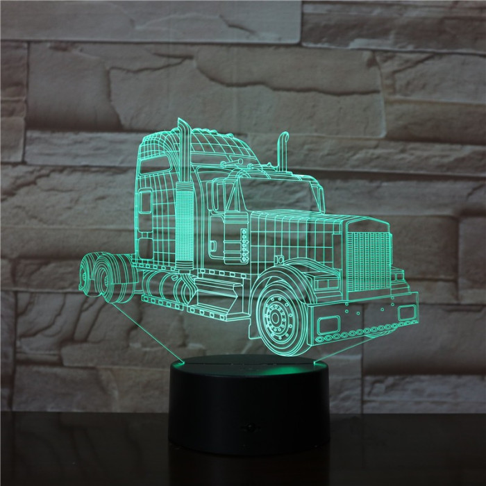 Kamion 7 színű 3D led lámpa