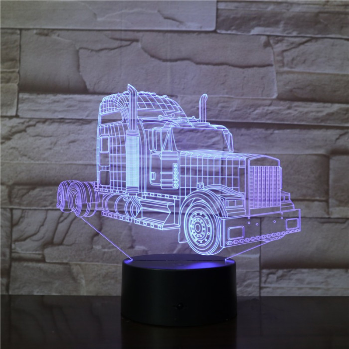 Kamion 7 színű 3D led lámpa