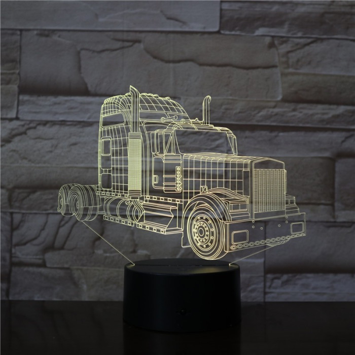 Kamion 7 színű 3D led lámpa