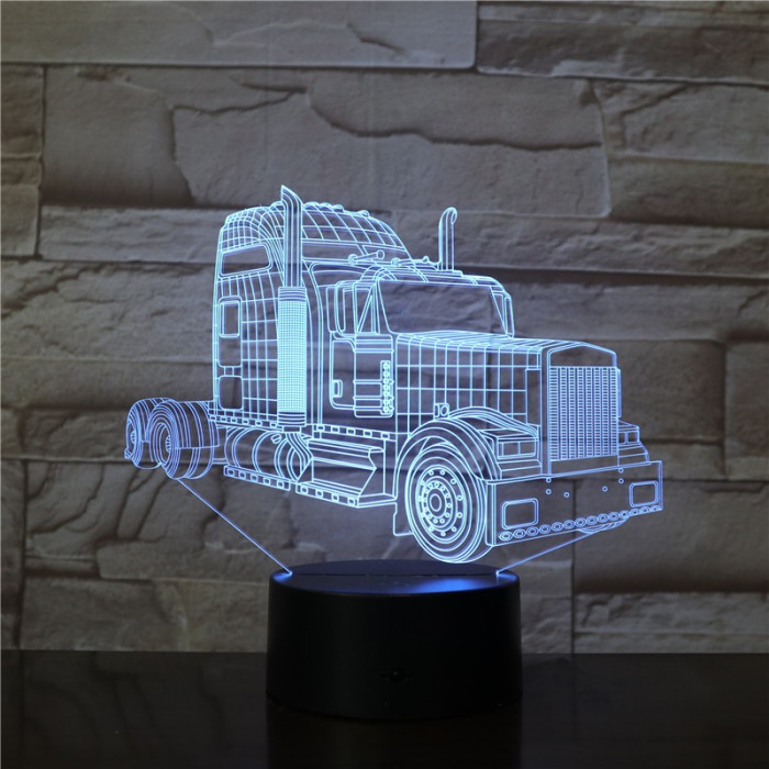 Kamion 7 színű 3D led lámpa
