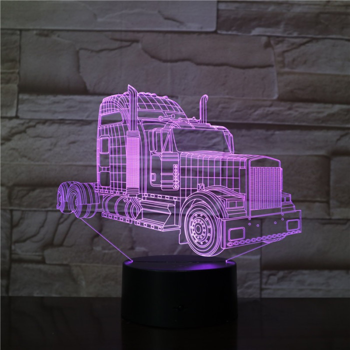 Kamion 7 színű 3D led lámpa
