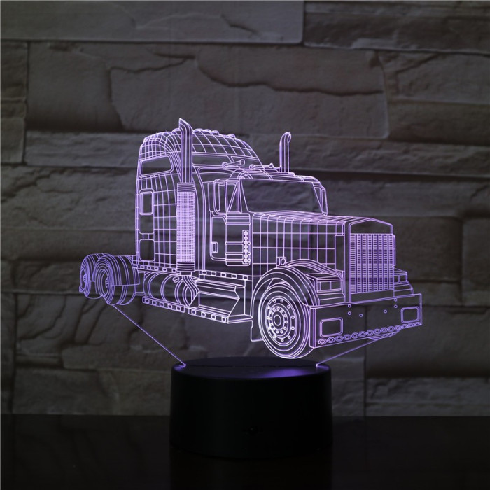Kamion 7 színű 3D led lámpa
