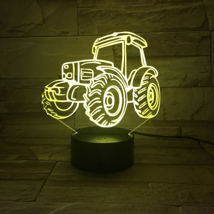 Traktor 7 színű 3D led lámpa