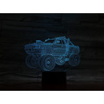 Monster Truck  7 színű  3D led lámpa