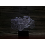 Monster Truck  7 színű  3D led lámpa