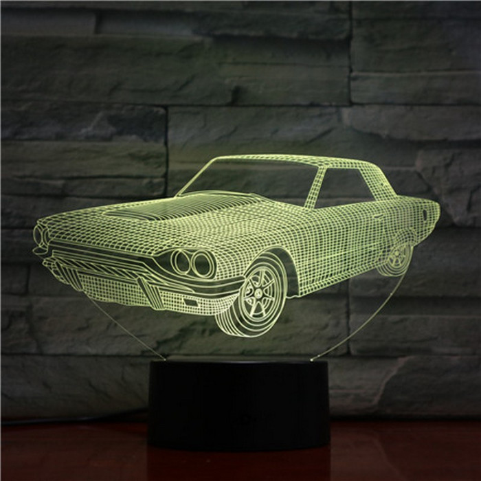 Mustang 7 színű 3D led lámpa