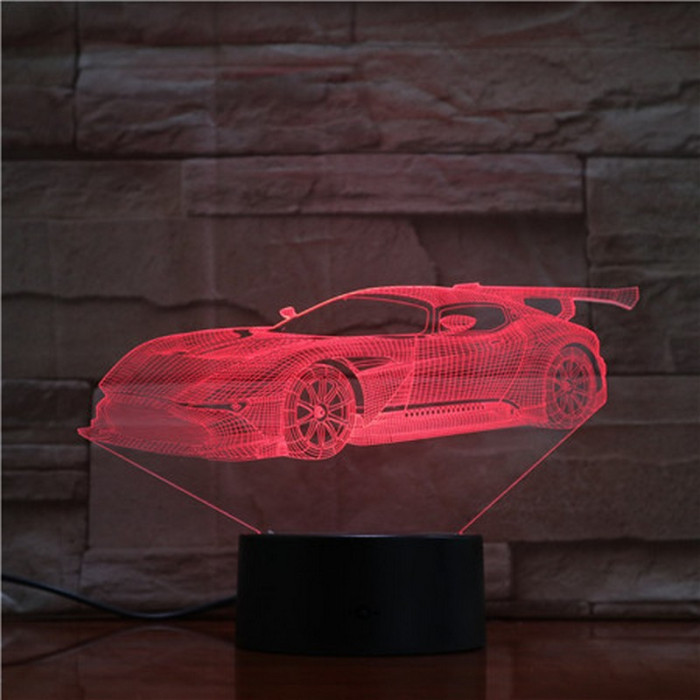 Szárnyas Autó 7 színű 3D led lámpa