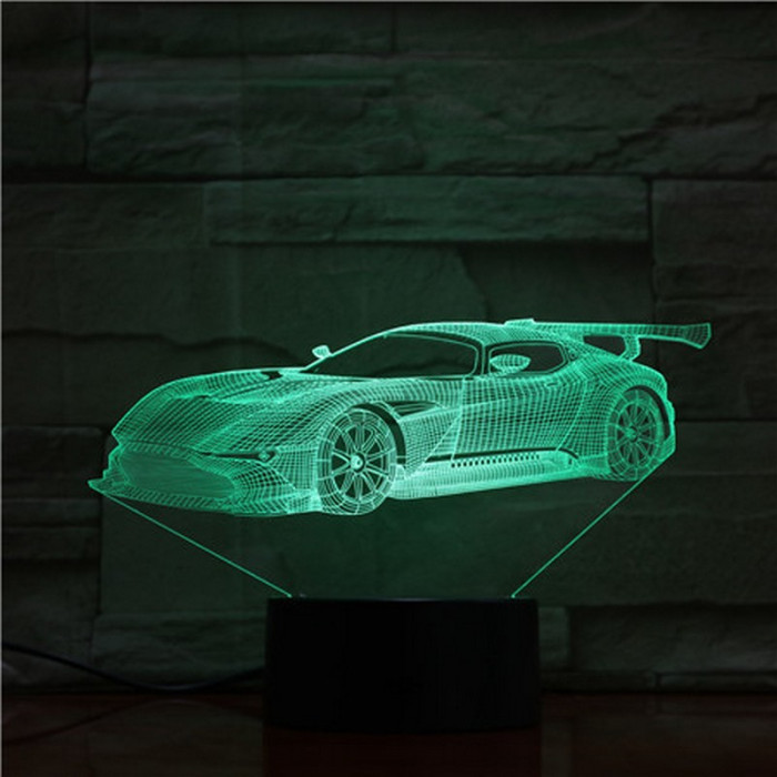 Szárnyas Autó 7 színű 3D led lámpa