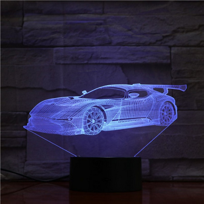 Szárnyas Autó 7 színű 3D led lámpa
